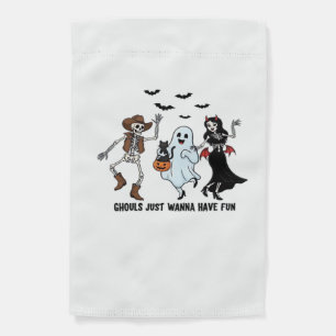 Ghouls Just Wanna Have Fun - Dancing Skeleton Spoo Garden Flag
