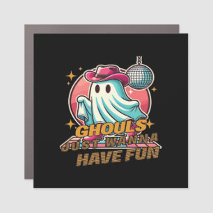 Ghouls Just Wanna Have Fun Disco Design For Hallow Car Magnet