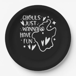 Ghouls Just Wanna Have Fun Funny Halloween Paper Plates