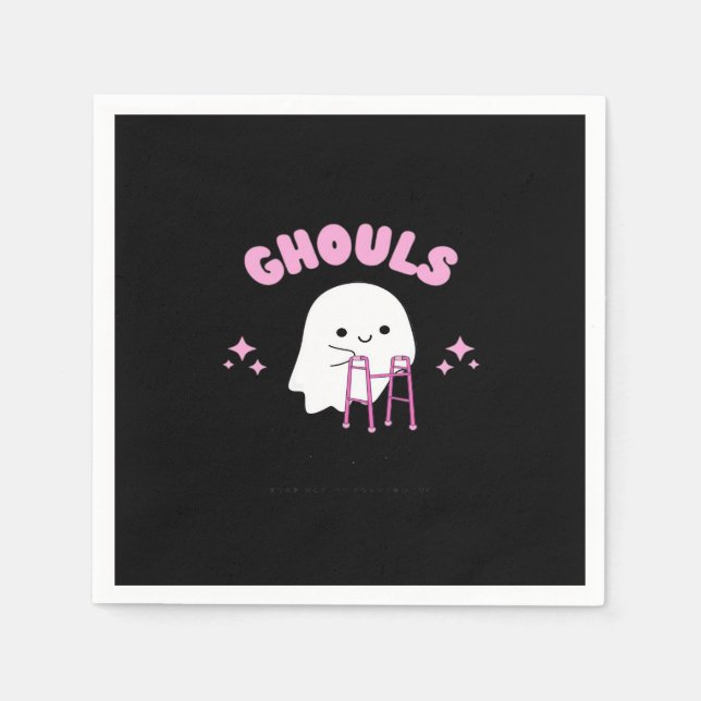Ghouls Just Wanna Have Fun Funny & Sloth Napkins (Front)