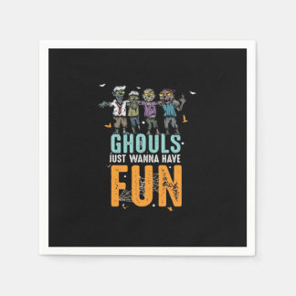 Ghouls Just Wanna Have Fun Funny Zombies Halloween Napkins