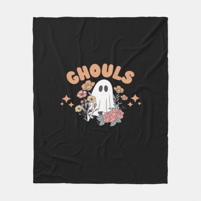 Ghouls Just Wanna Have Fun Halloween Art Sloth Des Fleece Blanket (Front)