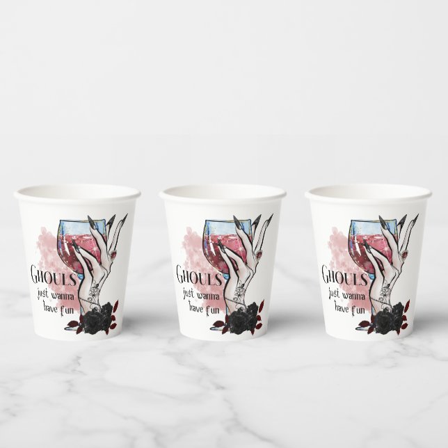 Ghouls Just Wanna Have Fun Halloween  Paper Cups (Multi)