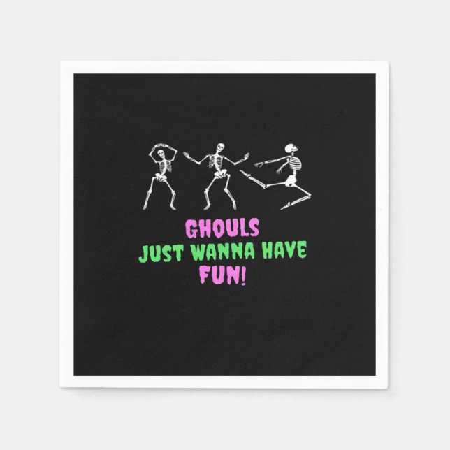 Ghouls Just Wanna Have Fun Lazy Sloth Napkins (Front)
