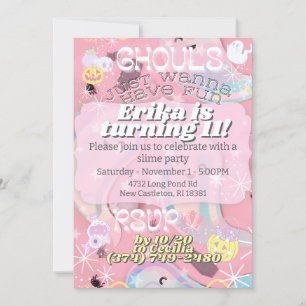 Ghouls Just Wanna Have Fun Pastel Halloween Invite