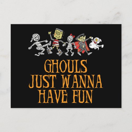 Ghouls Just Wanna Have Fun Postcard