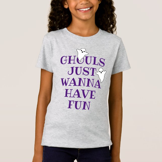 Ghouls Just Wanna Have Fun Purple Halloween T-Shirt (Front)