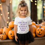 Ghouls Just Wanna Have Fun Purple Halloween Toddler T-shirt<br><div class="desc">Celebrate Halloween in style with this cute purple "Ghouls just wanna have fun" shirt. Features stylish purple text (color can be customized) with two little ghosts.</div>