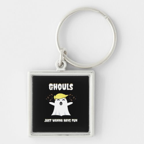 Ghouls Just Wanna Have Fun Retro Design Keychain
