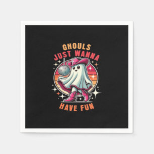 Ghouls Just Wanna Have Fun Retro Disco Napkins