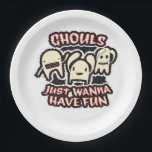 Ghouls Just Wanna Have Fun Retro Spooky Paper Plates<br><div class="desc">Retro spooky vibes combine with playful humor in this fun Halloween design.</div>