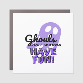 Ghouls Just Wanna Have Fun Sloth Halloween Car Magnet