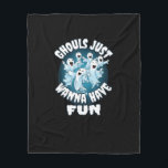 Ghouls Just Wanna Have Fun Sloth Halloween Fleece Blanket<br><div class="desc">A sloth-themed Halloween version of the slogan. Cute,  cozy,  and humorous for spooky season.</div>