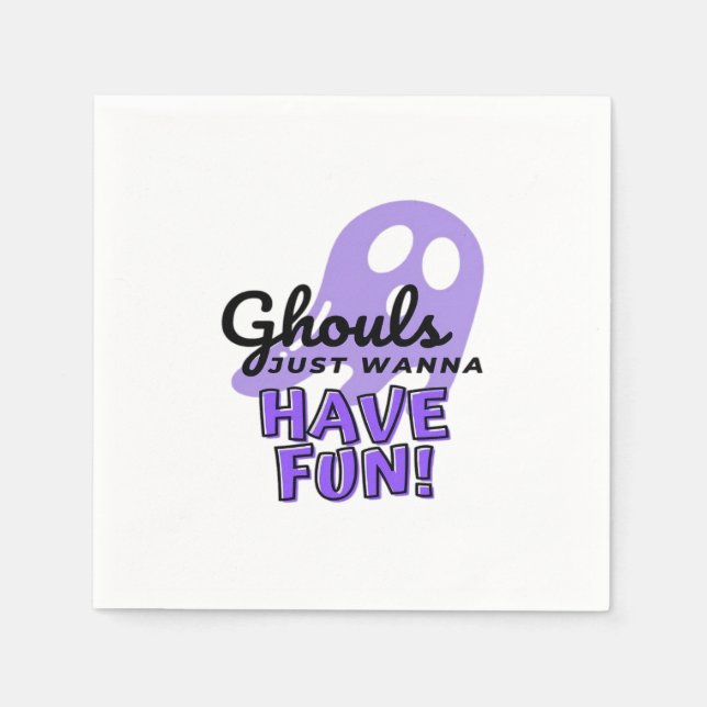 Ghouls Just Wanna Have Fun Sloth Halloween Napkins (Front)