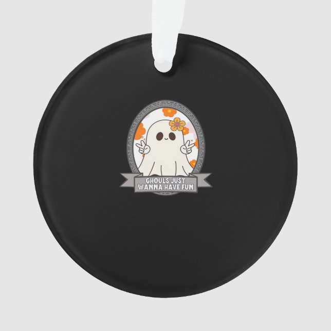 Ghouls Just Wanna Have Fun Sloth Halloween Ornament (Front)