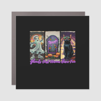 Ghouls Just Wanna Have Fun Sloth Style Car Magnet