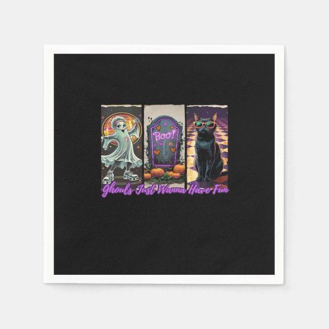 Ghouls Just Wanna Have Fun Sloth Style Napkins (Front)