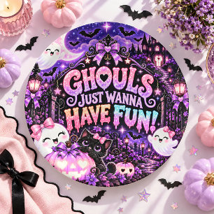 Ghouls Just Wanna Have Fun Spooky Halloween Party Paper Plates