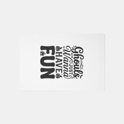 Ghouls Just Wanna Have Fun Vintage Halloween SVG_1 Rug
