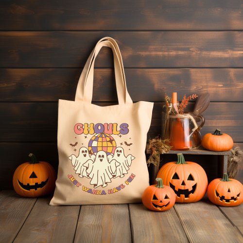Ghouls just want to have fun Groovy Halloween Tote Bag