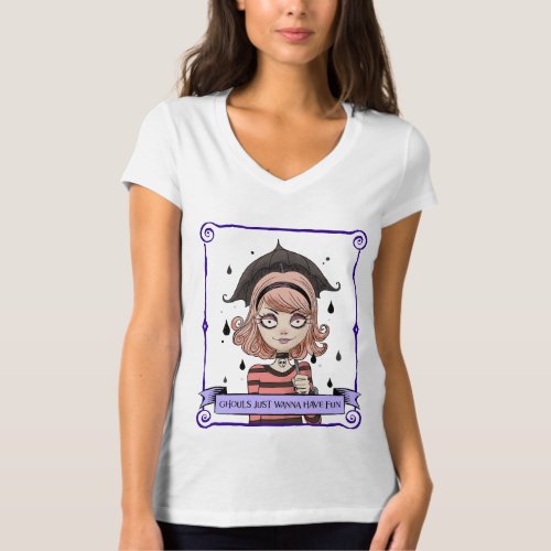 ghouls just want to have fun purple banner  T_Shirt