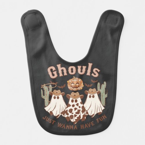 Ghouls l Western l Halloween l Ghost Baby Bib