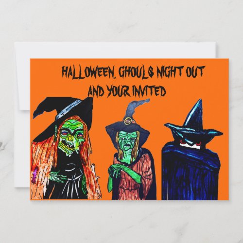 GHOULS NIGHT OUT HALLOWEEN PARTY invitation