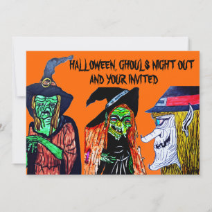 GHOULS NIGHT OUT HALLOWEEN PARTY invitation