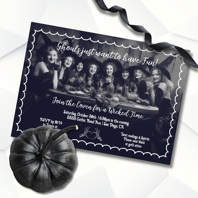 Ghouls night out Halloween Vintage Witches Invitation (Creator Uploaded)