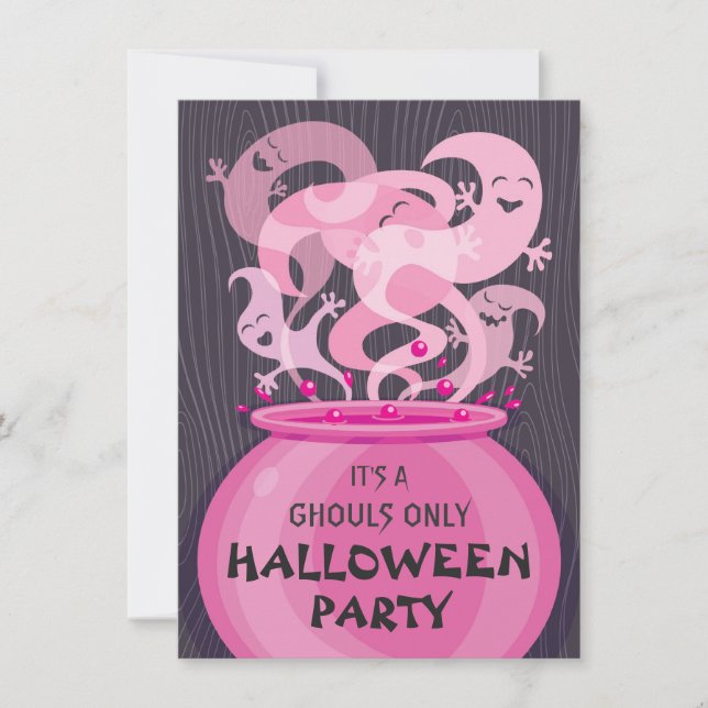 Ghouls Only Halloween Party Invitation (Front)