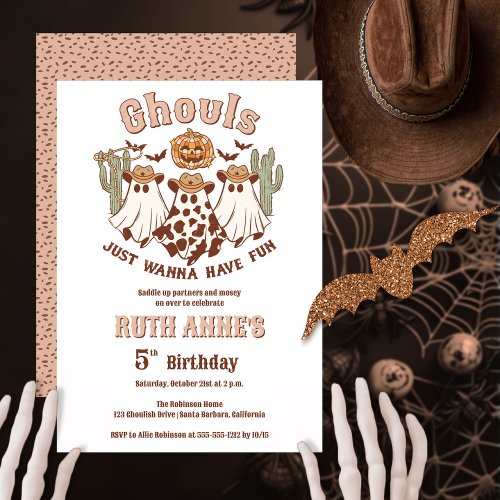 Ghouls Wanna Have Fun Halloween Birthday Party Invitation