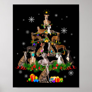 Ghound Christmas Tree Lights Funny Dog Xmas Gif Poster
