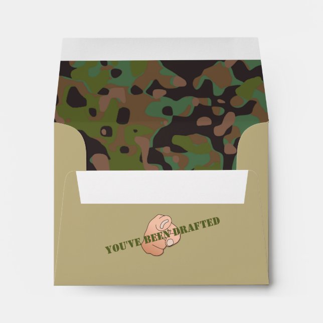 GI Camouflage Party Note Card Party Envelope (Back (Bottom))