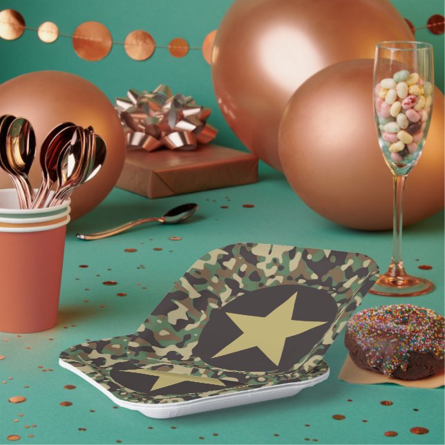 GI Camouflage Soldier Joe Military Party Plates (Multi)