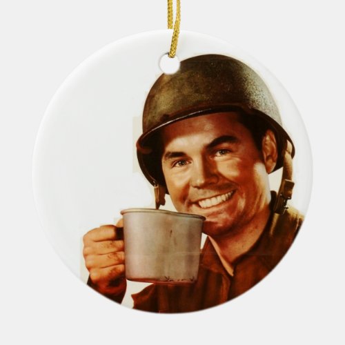 GI Cuppa Joe Ceramic Ornament