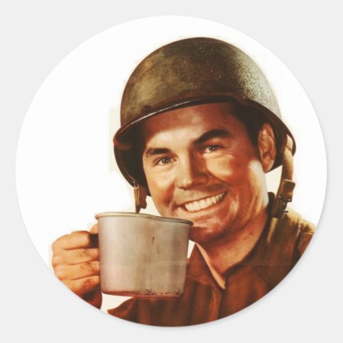 GI Cuppa Joe Classic Round Sticker