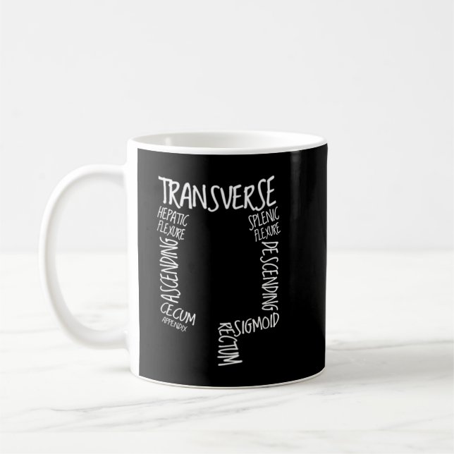 GI Endoscopy Nurse Endo Tech Colonoscopy Map Colon Coffee Mug (Left)