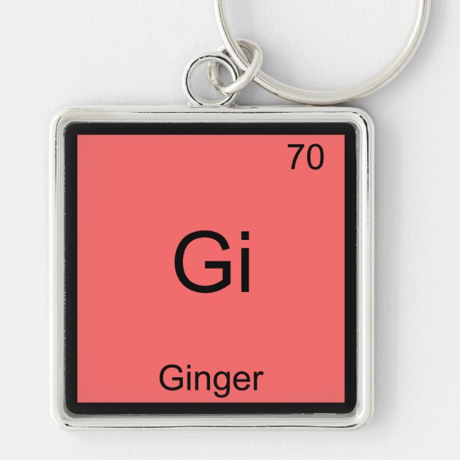 Gi - Ginger Funny Chemistry Element Symbol T-Shirt Keychain (Front)