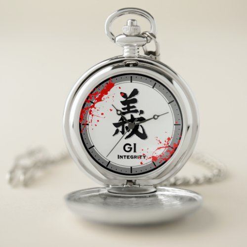 GI integrity bushido virtue samurai kanji blood Pocket Watch