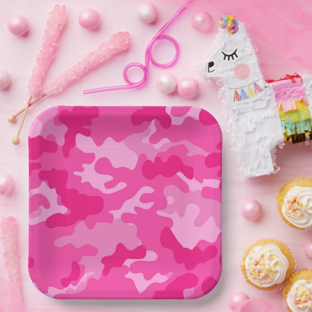 GI JANE Military Camouflage Cocktail Party Paper Plates (Party)