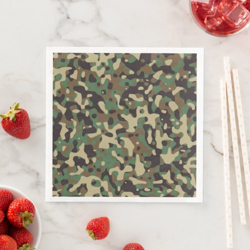 GI Soldier Camouflage Military Celebration Party Paper Dinner Napkins
