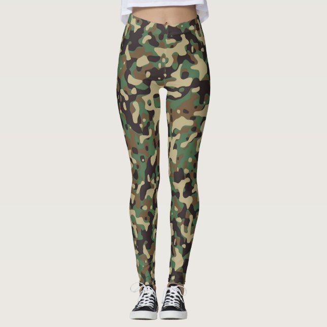 GI Soldier Military Camouflage Mr Mrs Shower Party Leggings (Front)
