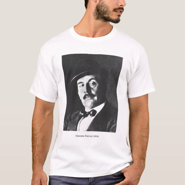 Giacomo Puccini (1858-1924) 1924 (photolitho) (b/w T-Shirt (Front)