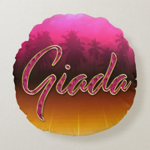 Giada first name golden pink pillow