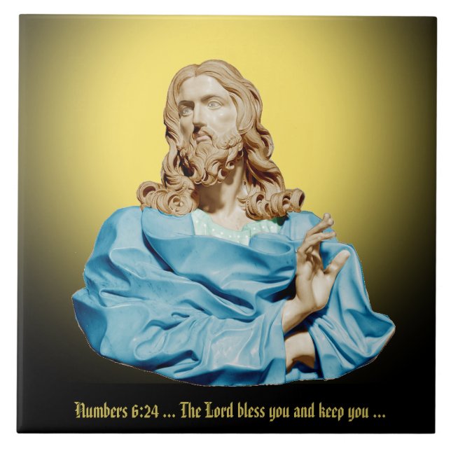 Gian Lorenzo Bernini Bust of Christ 1679 Ceramic Tile (Front)