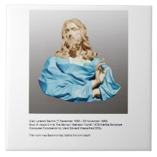 Gian Lorenzo Bernini Bust of Christ 1679 Ceramic Tile