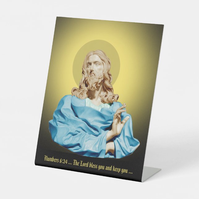 Gian Lorenzo Bernini Bust of Christ 1679 Pedestal Sign (Front)