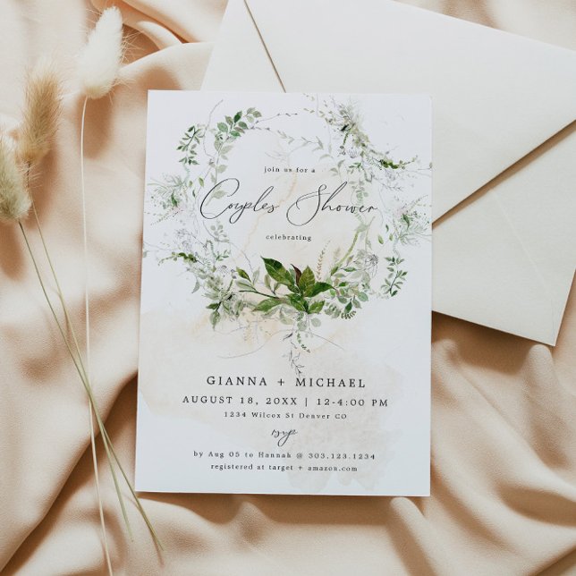 GIANNA Etherial Greenery Garden Couples Shower Invitation (Creator Uploaded)