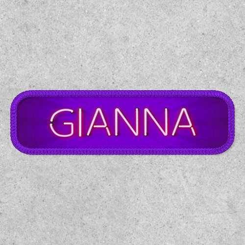 Gianna name in glowing neon lights patch