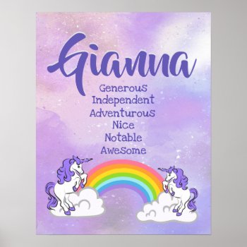 Gianna Name Poster by SjasisDesignSpace at Zazzle